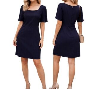 Ann Taylor Midnight Blue Mini Dress • 12 Petite • Like New